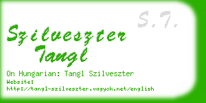 szilveszter tangl business card